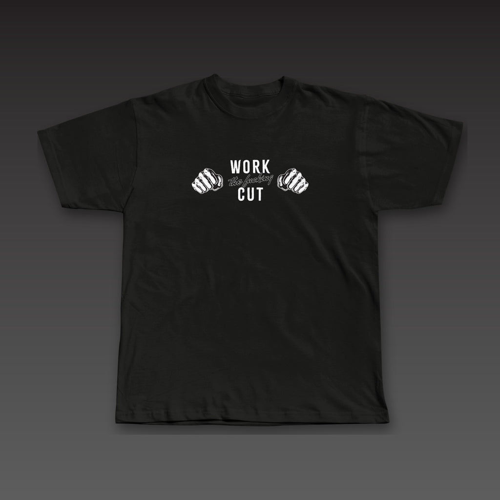 One-Two Tee in black, two fists with the full phrase across the chest