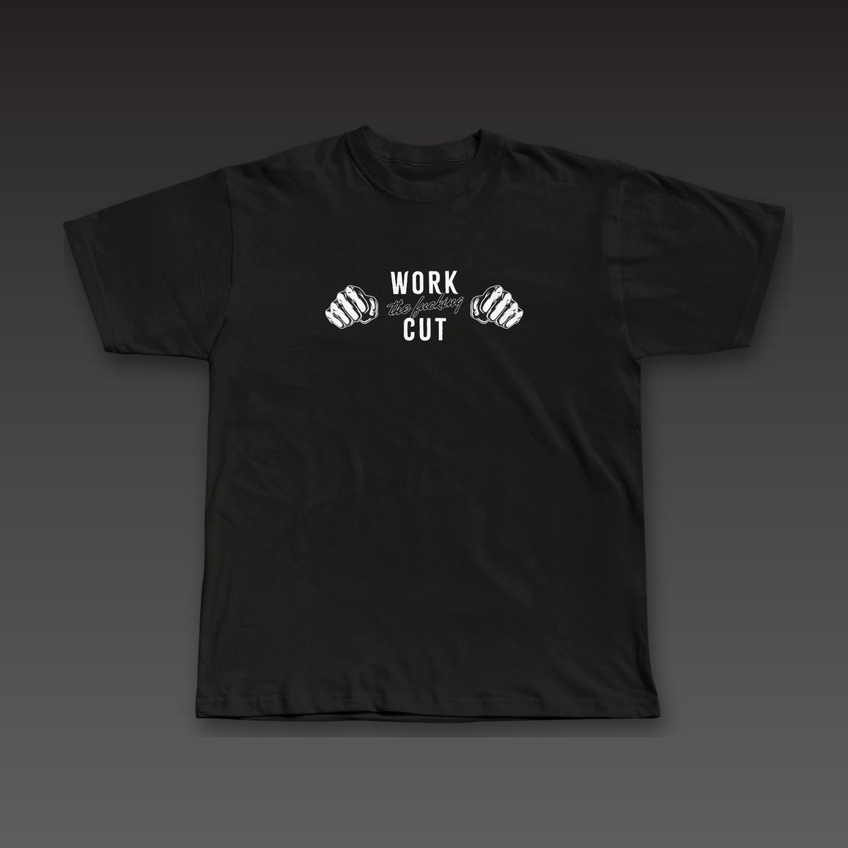 One-Two Tee in black, two fists with the full phrase across the chest