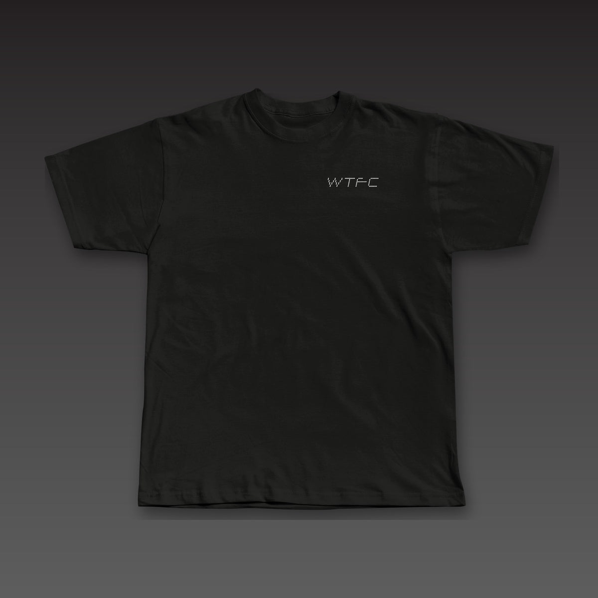 Scorecard Tee in black, dotted WTFC on the left chest