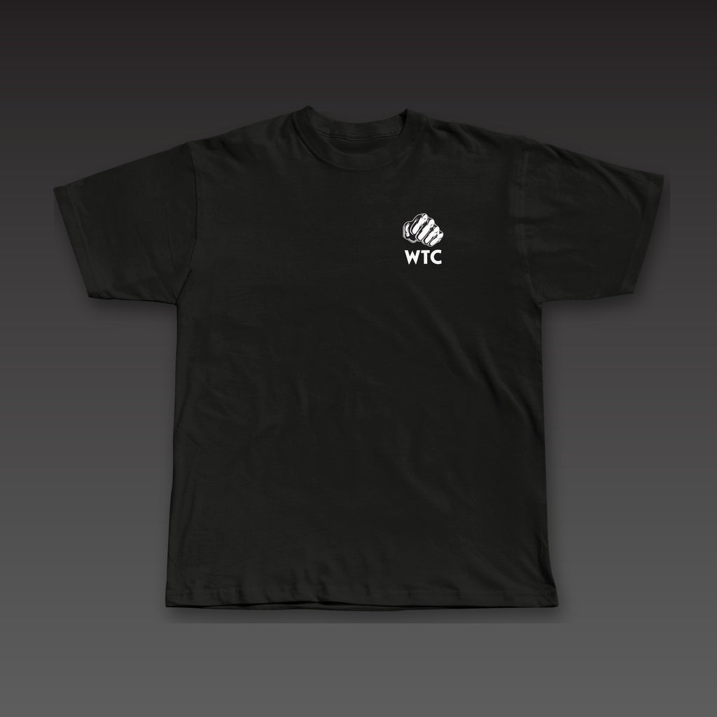 OG Tee in black, a fist over WTC on the left chest