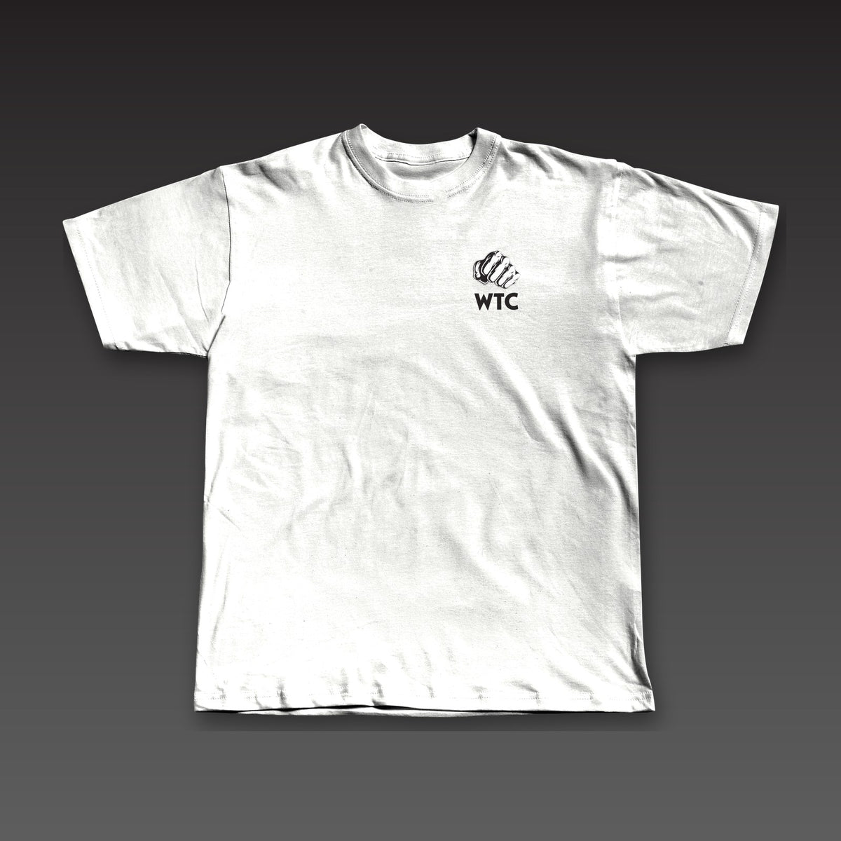 OG Tee in white, a fist over WTC on the left chest