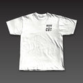 Bare Knuckle Tee in white, Work the Cut stacked on the left chest