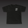 Cutman Tee in black, Work the Cut stacked on the left chest